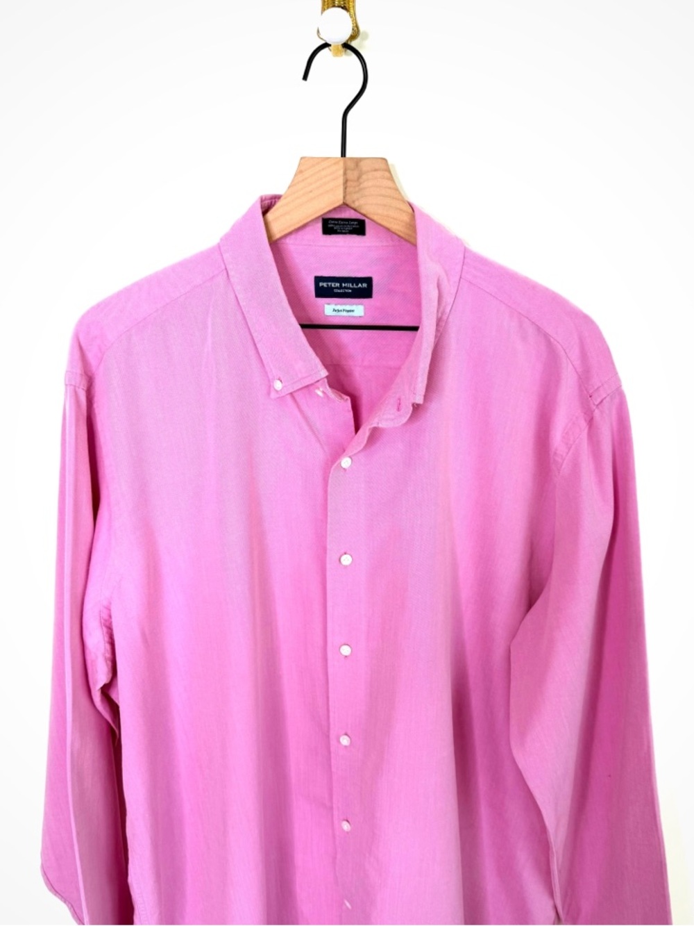 Peter Millar Perfect Pinpoint Pink Button Down | XXL